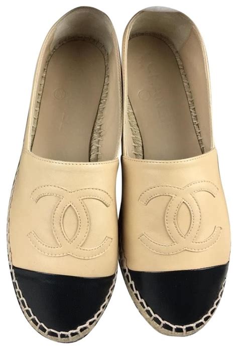 beige chanel boots|Chanel espadrilles flat shoes.